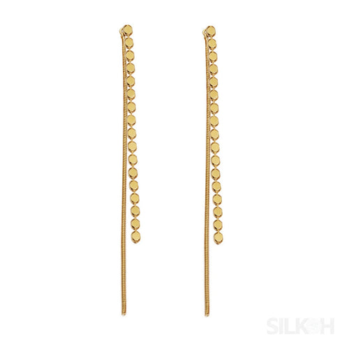 18k Gold Plated Sterling Silver Tassel Long Earrings Eloise